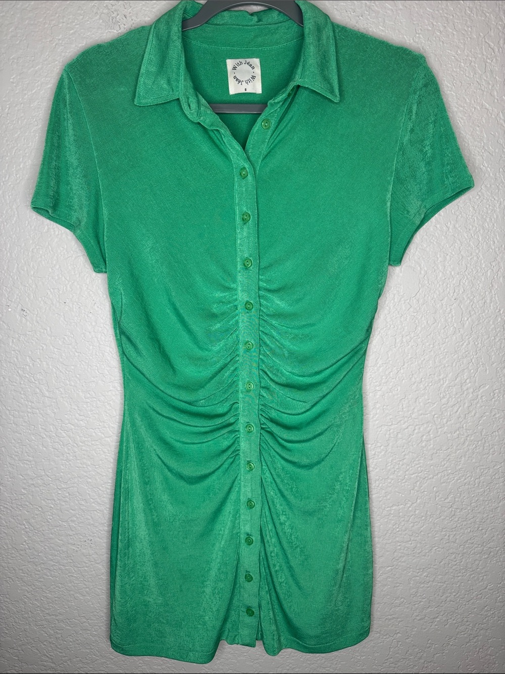 With Jean Alexa Mini Dress Green Size Small - Picture 2 of 6